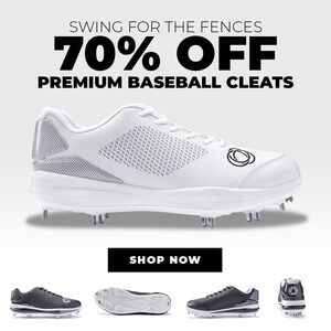 Athalonz Performance Baseball Metal Cleats White Mens 12 + get 9% More Power NIB
